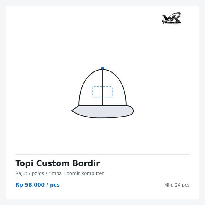 Topi custom bordir